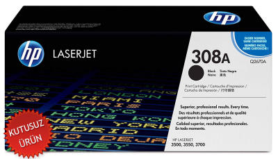 HP - HP Q2670A (308A) Siyah Orjinal Toner - LaserJet 3700 (U) (T8270)