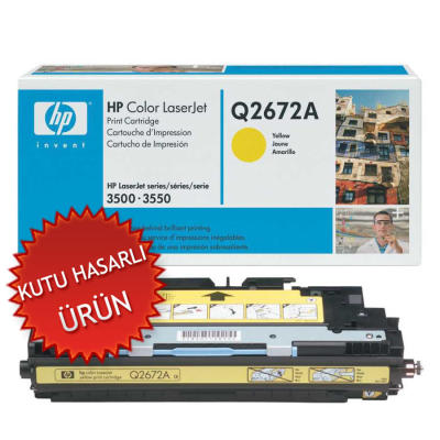 HP - HP Q2672A (309A) Sarı Orjinal Toner - LaserJet 3700 (C) (T8256)