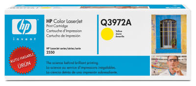 HP - HP Q3972A (123A) Yellow Original Toner - LaserJet 2550 (Damaged Box)