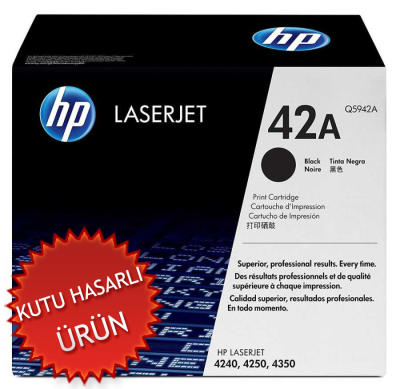 HP - HP Q5942A (42A) Black Original Toner - Laserjet 4250 (Damaged Box)