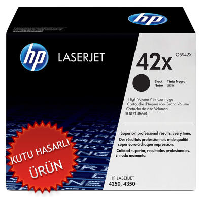 HP - HP Q5942X (42X) Black Original Toner - Laserjet 4250 (Damaged Box)