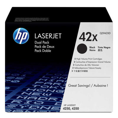 HP - HP Q5942XD (42X) İkili Paket Orjinal Toner Yüksek Kapasite - Laserjet 4250 (T12926)