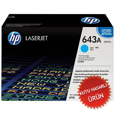 HP - HP Q5951A (643A) Mavi Orjinal Toner - Laserjet 4700 (C) (T3583)