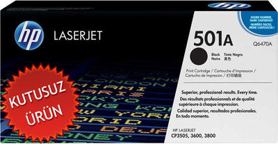 HP - HP Q6470A (501A) Black Original Toner - Laserjet 3600 (Without Box)