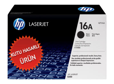 HP - HP Q7516A (16A) Siyah Orjinal Toner - LaserJet 5200 (C) (T8455)