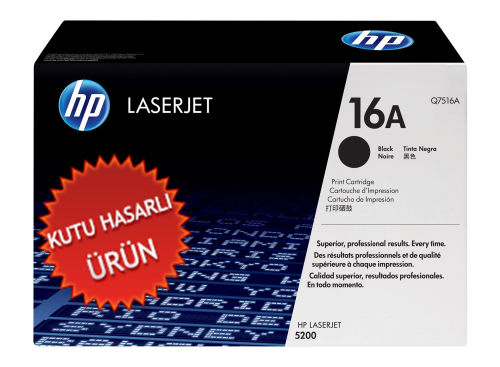 HP Q7516A (16A) Siyah Orjinal Toner - LaserJet 5200 (C) (T8455)