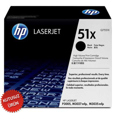 HP - HP Q7551X (51X) Black Original Toner - LaserJet 3005 (Without Box)
