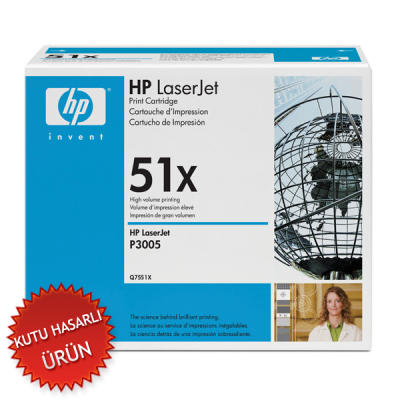 HP - HP Q7551X (51X) Siyah Orjinal Toner - LaserJet 3005 (C) (T7964)