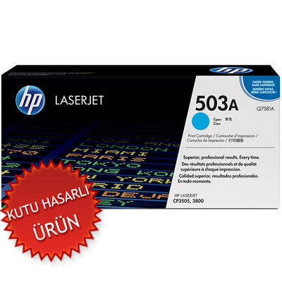 HP - HP Q7581A (503A) Mavi Orjinal Toner - Laserjet 3600 (C) (T12427)