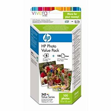 HP Q7934E (343) Original Cartridge And 100 Photo Paper - Deskjet 5740 - HP