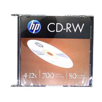 HP - HP Rewriteable CD-RW 4-12X 700MB Blank CD (Pack of 10)