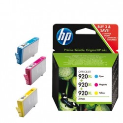 HP - HP SD532AE (920XL) 3Pk Cartridge Yellow / Magenta / Cyan - High Capacity - HP 6000 / 6500 