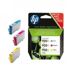HP SD532AE (920XL) 3Pk Cartridge Yellow / Magenta / Cyan - High Capacity - HP 6000 / 6500 - HP