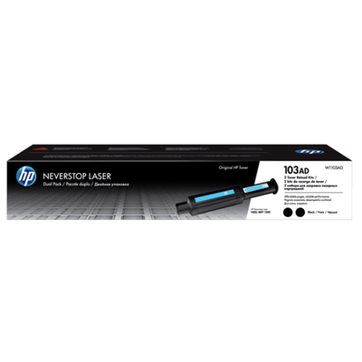 HP - HP W1103AD (103A) Original Toner Twin Pack Neverstop Series Filling Kit Laser 1000a, 1200