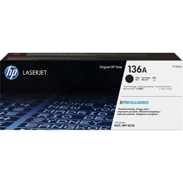 HP W1360A (136A) Siyah Orjinal Toner - LaserJet M211d / MFP M236d (T16875) - HP