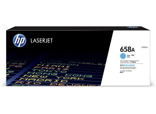 HP W2001A (658A) Cyan Original Toner - Laserjet Enterprise M751 - 1