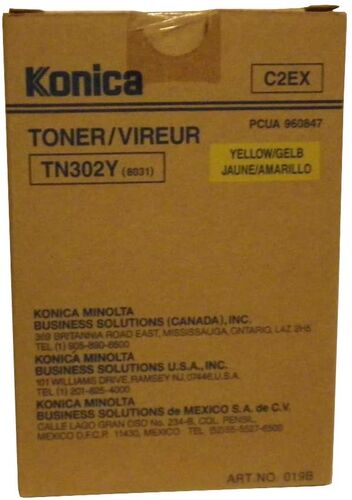 Konica Minolta TN-302Y (960847) Yellow Original Toner - 8020 / 8031 