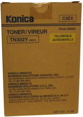 Konica Minolta TN-302Y (960847) Yellow Original Toner - 8020 / 8031 - KONICA MINOLTA