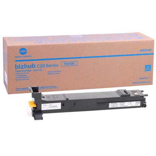 Konica Minolta TN-318C (A0DK453) Cyan Original Toner - Bizhub C20 / C30 - 2