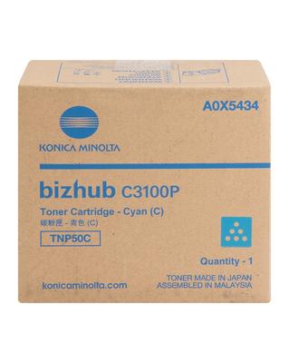 Konica Minolta TNP-50C (A0X5454) Cyan Original Toner - C3100P - KONICA MINOLTA