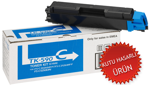 Kyocera TK-590C (1T02KVCNL0) Mavi Orjinal Toner - FS-C2026 / C2126 (C)