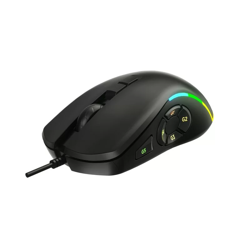 Lecoo MS140 Kablolu RGB LED Aydınlatmalı 6400DPI 10 Makro Tuşlu Oyuncu Mouse Siyah - 2