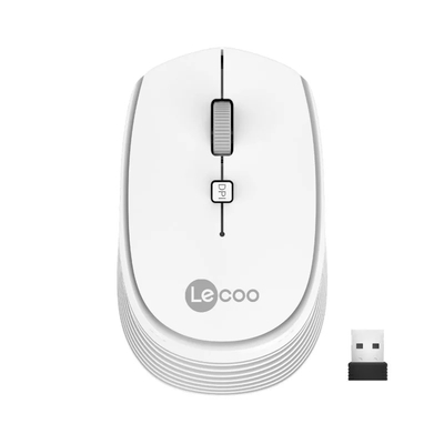 Lenovo Lecoo WS202 Kablosuz 1200DPI 4 Tuşlu Beyaz Optik Mouse - Thumbnail