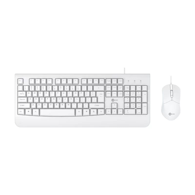 Lenovo Lecoo CM105 USB Wired White Turkish Q Keyboard & Mouse Set - Thumbnail
