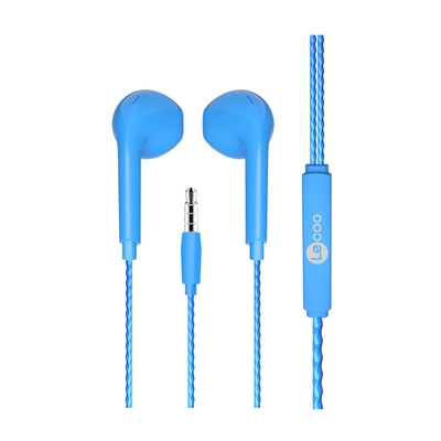 Lenovo Lecoo EH104BL 3.5mm Jack Blue In-Ear Headphone with Mic - Thumbnail