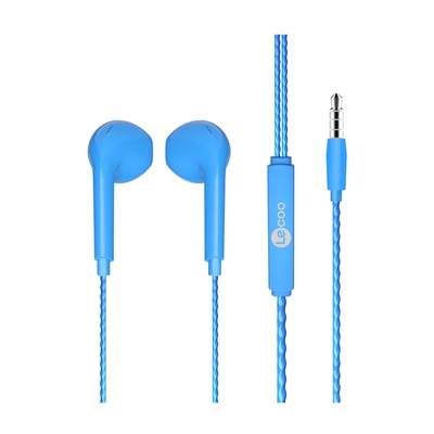Lenovo Lecoo EH104BL 3.5mm Jack Blue In-Ear Headphone with Mic - Thumbnail