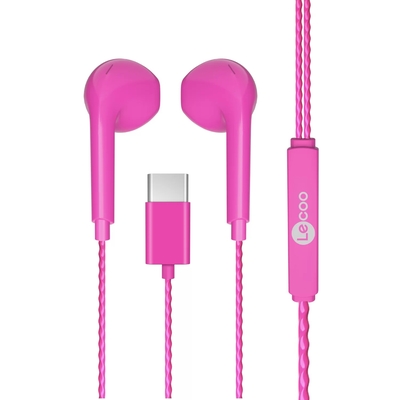 Lenovo - Lenovo Lecoo EH104C-PR Type-C Pink In-Ear Headphone with Microphone