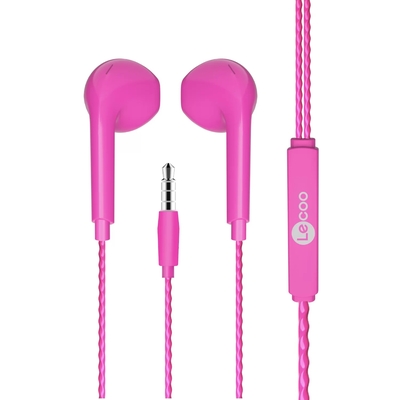 Lenovo - Lenovo Lecoo EH104PR 3.5mm Jack Pink In-Ear Headphone with Microphone