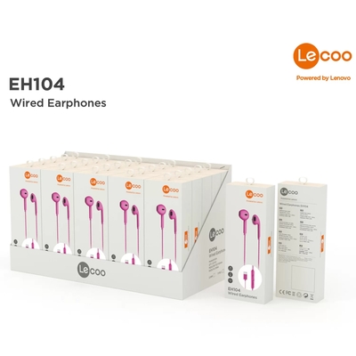 Lenovo Lecoo EH104PR 3.5mm Jacklı Pembe Kulak İçi Mikrofonlu Kulaklık - Thumbnail
