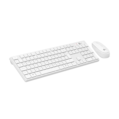 Lenovo Lecoo KM2001 Wireless White Turkish Q Keyboard & Mouse Set - Thumbnail