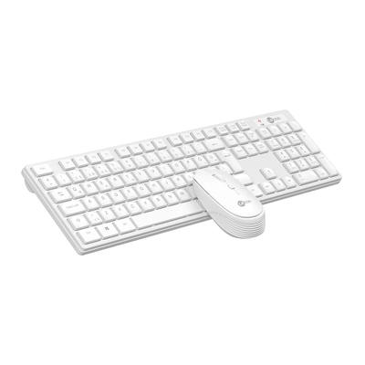 Lenovo Lecoo KM2001 Wireless White Turkish Q Keyboard & Mouse Set - Thumbnail