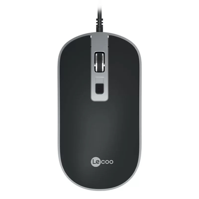 Lenovo - Lenovo Lecoo MS104 USB Wired 1600DPI 4 Button Black Optical Mouse