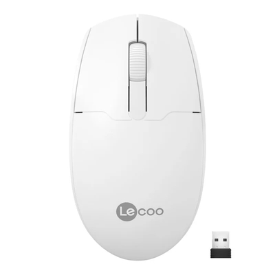 Lenovo Lecoo WS204 Wireless 1200DPI 3 Button White Optical Mouse - Thumbnail
