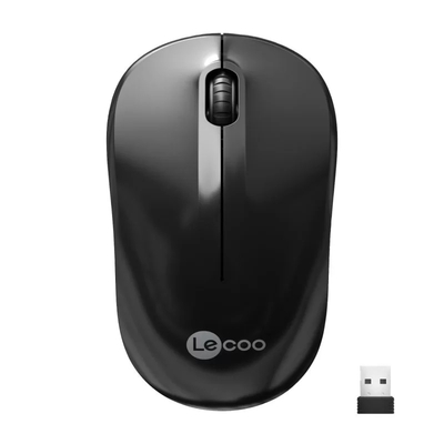 Lenovo - Lenovo Lecoo WS206 Wireless 1200DPI 3 Button Black Optical Mouse