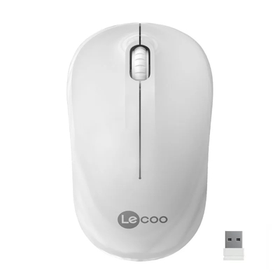 Lenovo - Lenovo Lecoo WS206 Wireless 1200DPI 3 Button White Optical Mouse