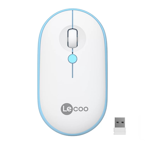 Lenovo Lecoo WS212 Kablosuz 1600DPI 4 Tuşlu Beyaz & Mavi Optik Mouse