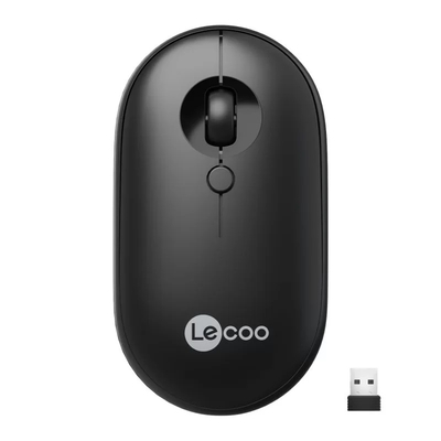 Lenovo - Lenovo Lecoo WS212 Wireless 1600DPI 4 Button Black Optical Mouse