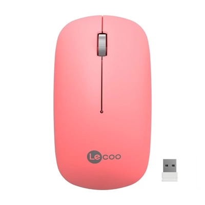Lenovo Lecoo WS214 Kablosuz 1200DPI 3 Tuşlu Pembe Optik Mouse - 1