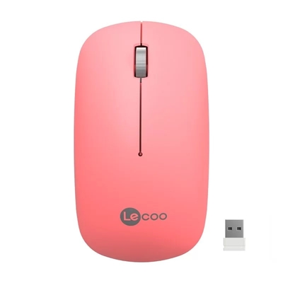 Lenovo Lecoo WS214 Wireless 1200DPI 3 Button Pink Optical Mouse - Thumbnail