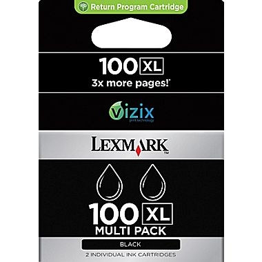 Lexmark 14N0848E (100XL) Siyah Orjinal Kartuş Yüksek Kapasite 2li Paket - S305 (T1768)