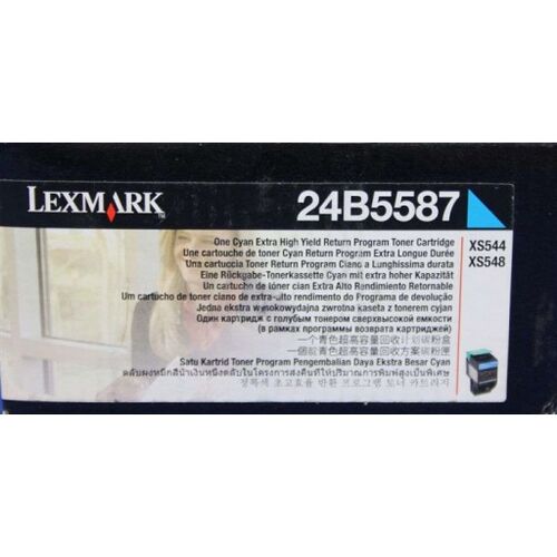 Lexmark 24B5587 Cyan Original Toner - XS463 / XS544 