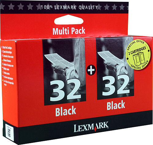 Lexmark 32+32 80D2956 Dual Pack Black Cartridge - X3350 / X5470 
