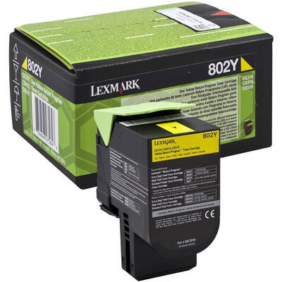 LEXMARK - Lexmark 80C20Y0 (802Y) Yellow Original Toner - CX310 / CX410