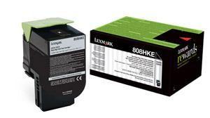 LEXMARK - Lexmark 80C8HKE (808HKE) Black Original Toner - CX410 / CX510