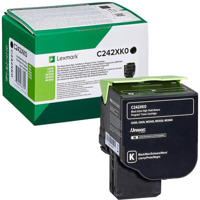 Lexmark C242XK0 Siyah Orjinal Toner Ekstra Yüksek Kapasite - C2535dw (T14828) - LEXMARK