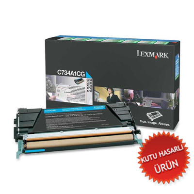 LEXMARK - Lexmark C734A1CG Cyan Original Toner - C734 / C736 (Damaged Box)